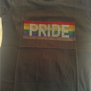 Black Pride T-Shirt with Rhinestone Design